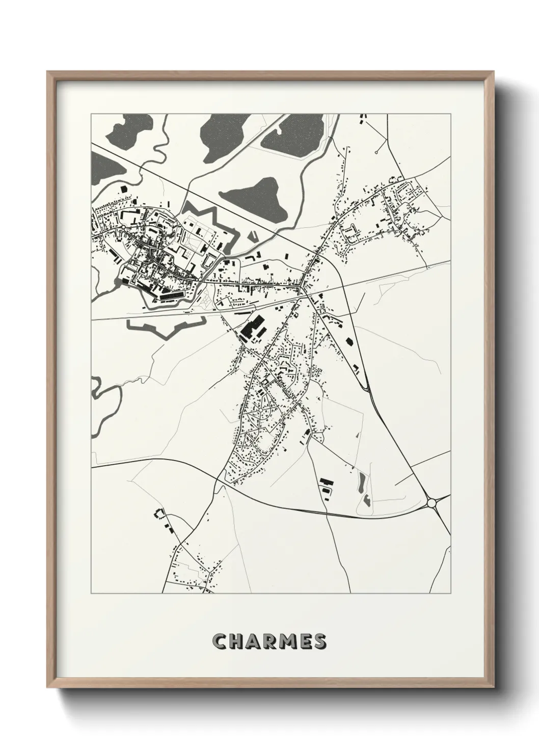 Une affiche de carte sur Charmes