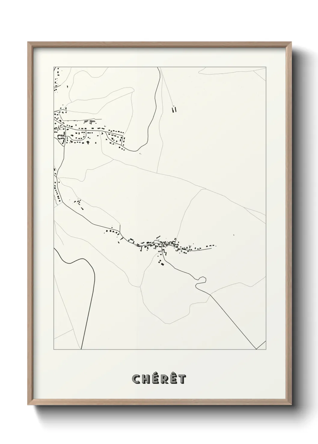 Une affiche de carte sur Chérêt