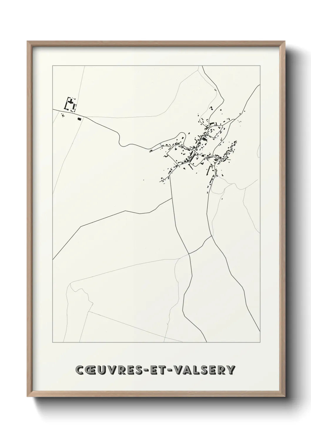 Une affiche de carte sur Cœuvres-et-Valsery