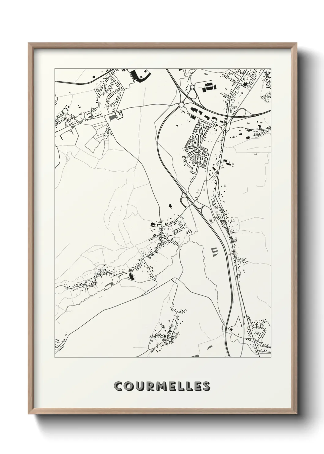 Une affiche de carte sur Courmelles