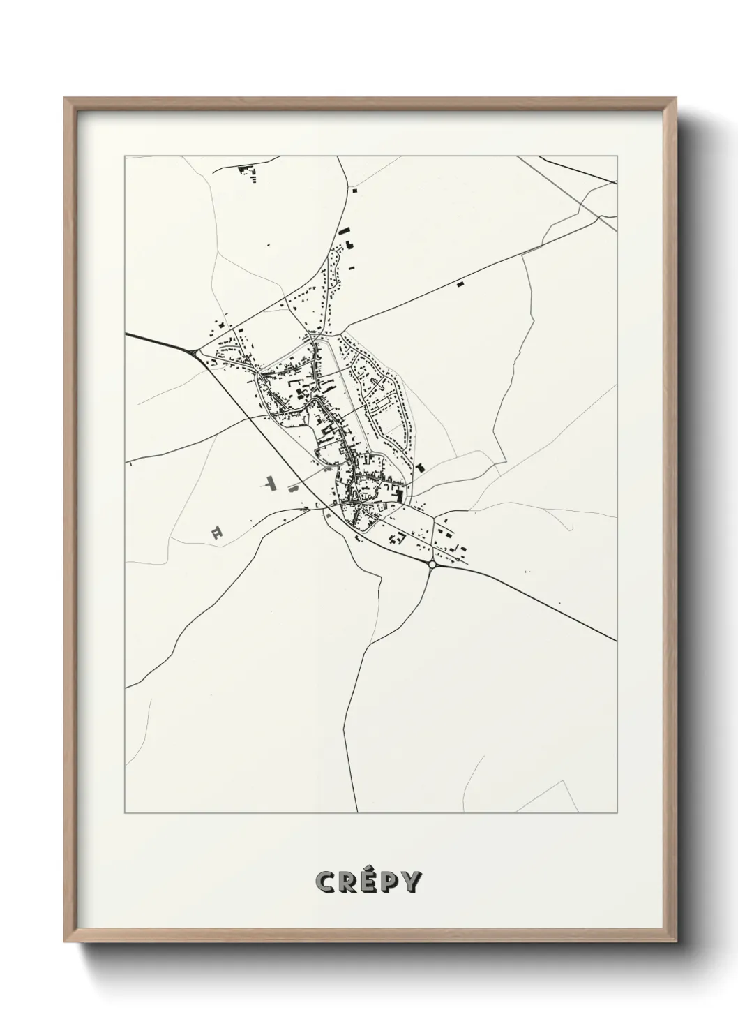 Une affiche de carte sur Crépy