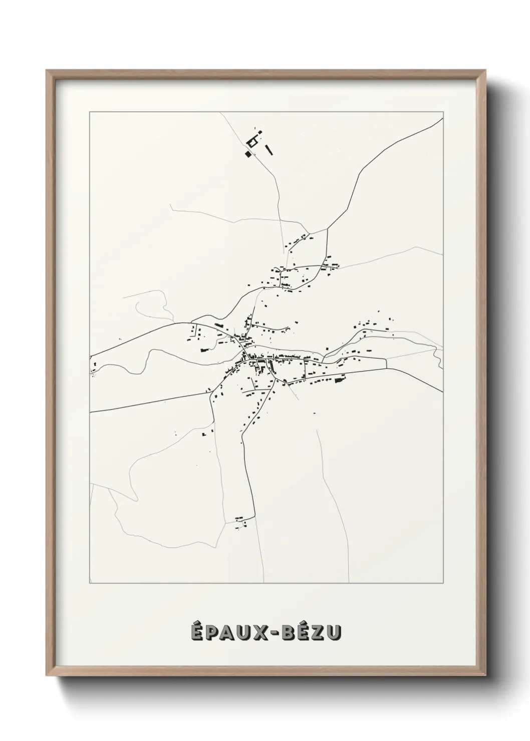 Une affiche de carte sur Épaux-Bézu