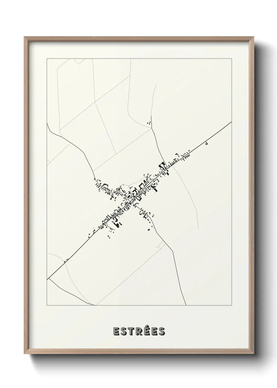 Une affiche de carte sur Estrées