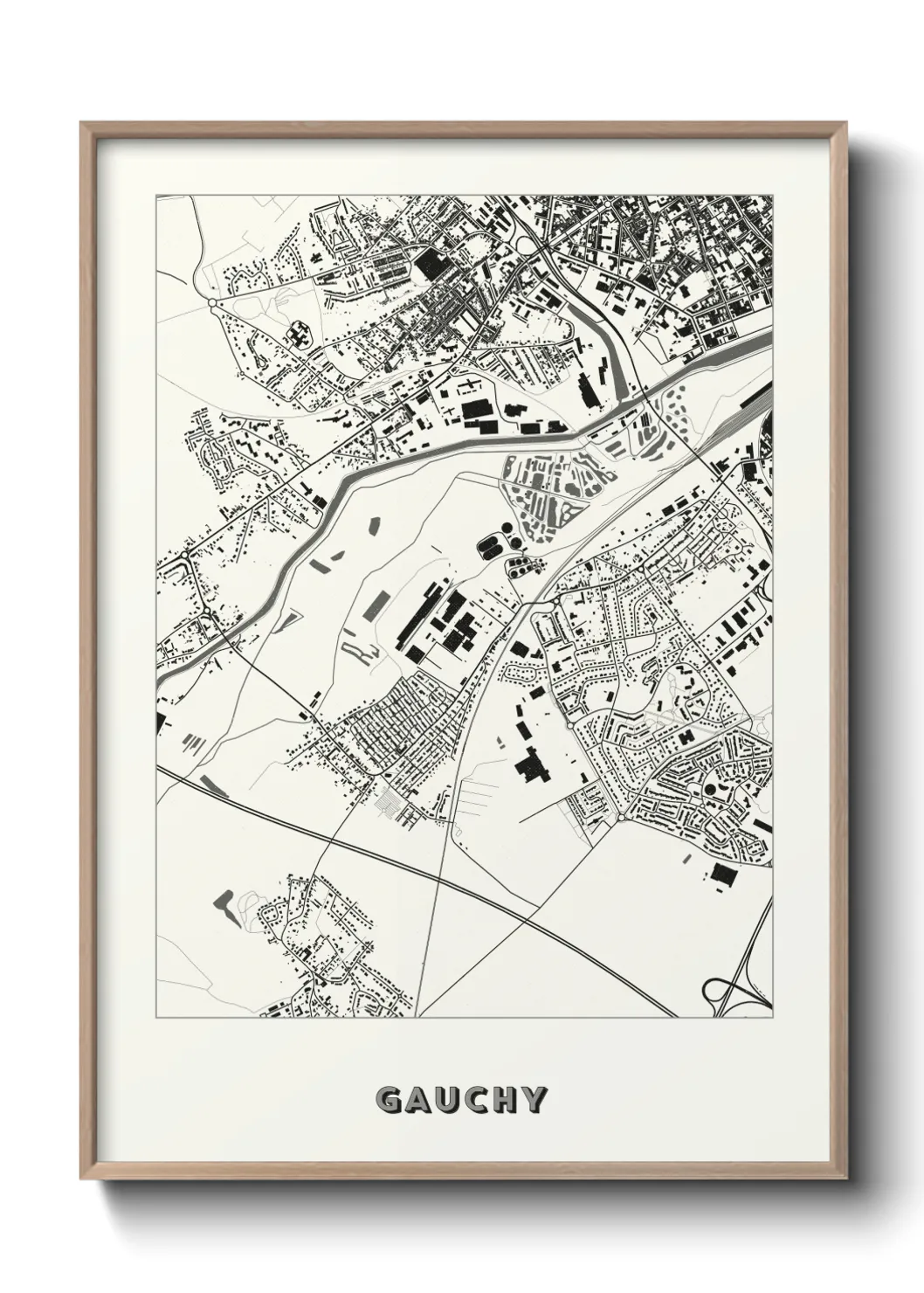 Une affiche de carte sur Gauchy