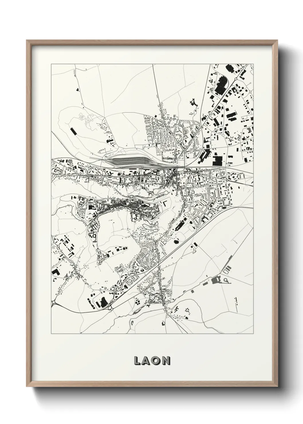 Une affiche de carte sur Laon