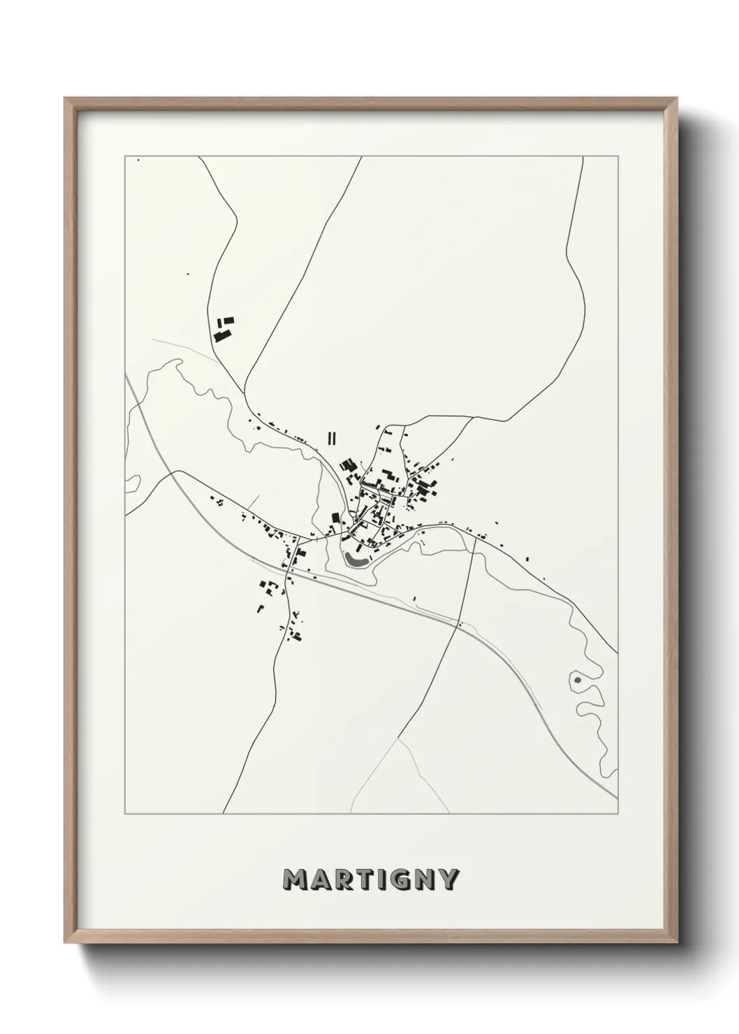Une affiche de carte sur Martigny
