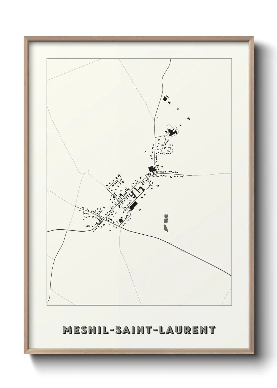 Une affiche de carte sur Mesnil-Saint-Laurent