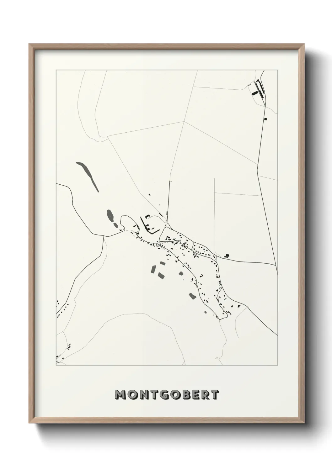 Une affiche de carte sur Montgobert