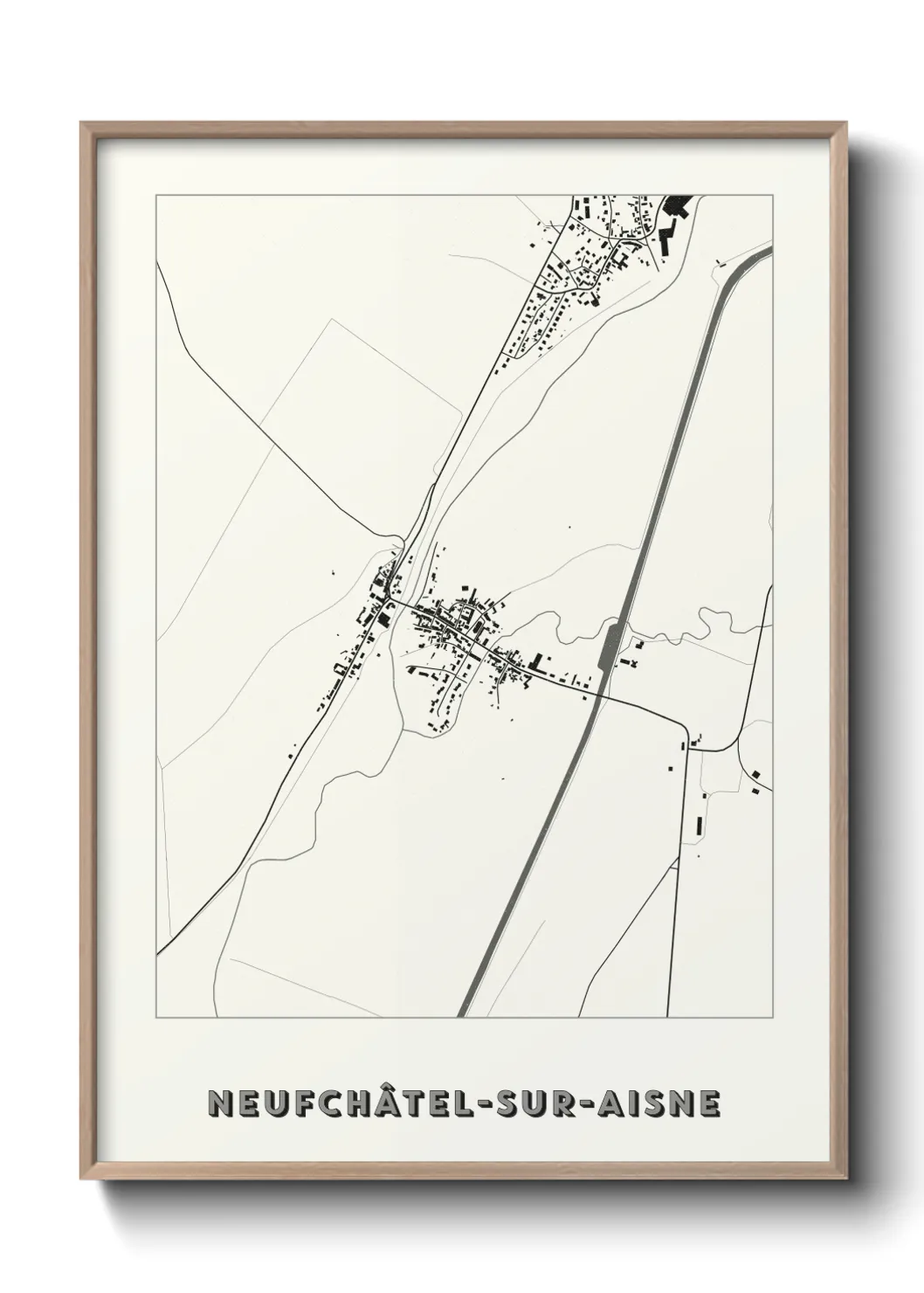 Une affiche de carte sur Neufchâtel-sur-Aisne