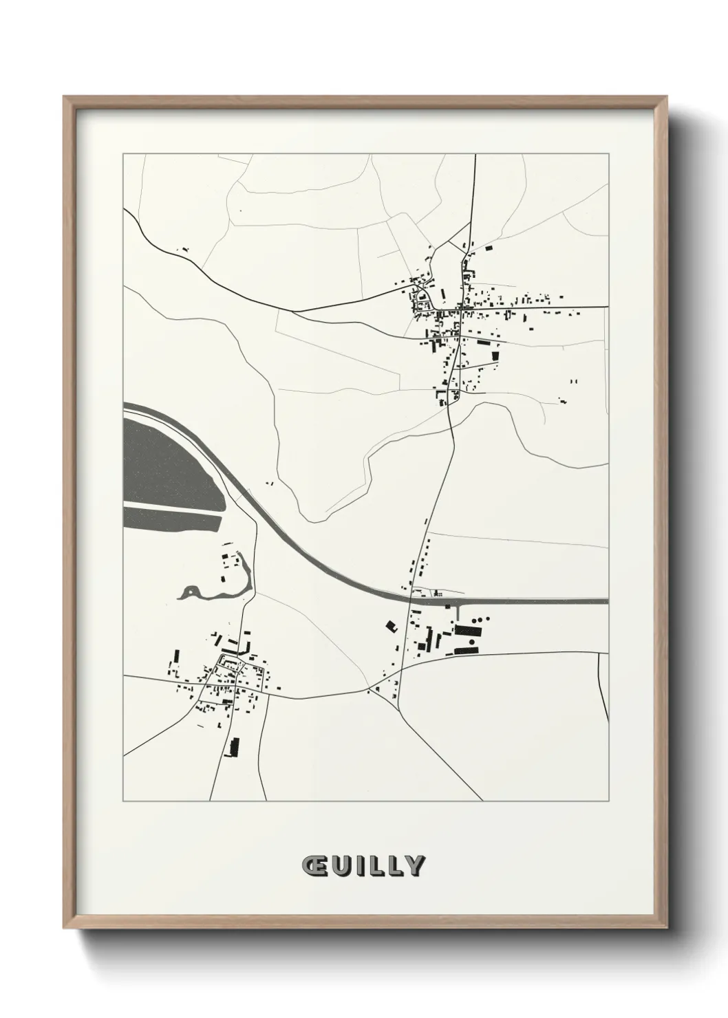 Une affiche de carte sur Œuilly