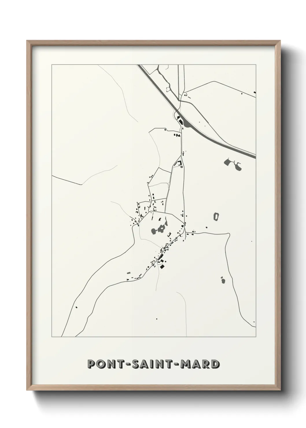 Une affiche de carte sur Pont-Saint-Mard