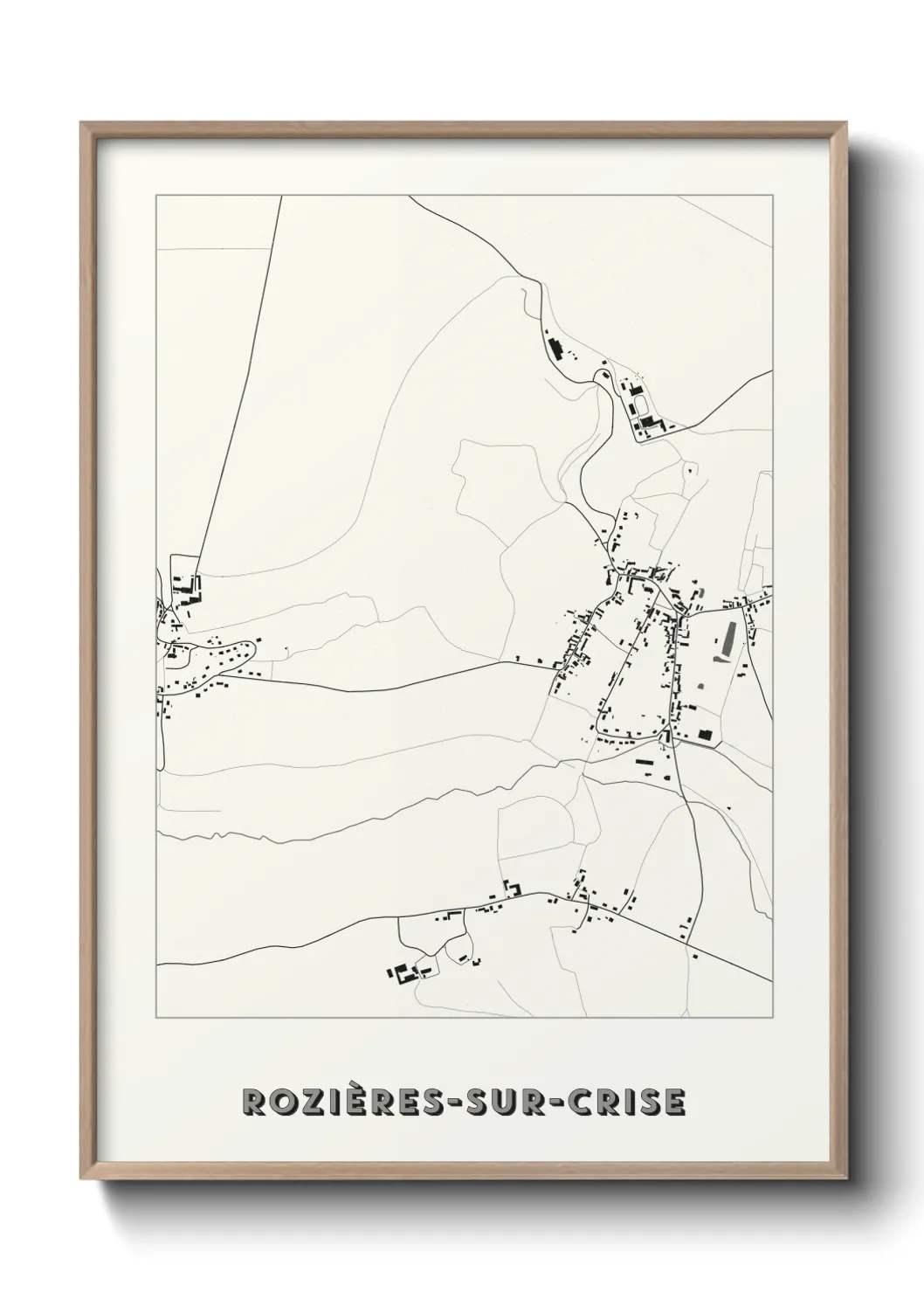 Une affiche de carte sur Rozières-sur-Crise