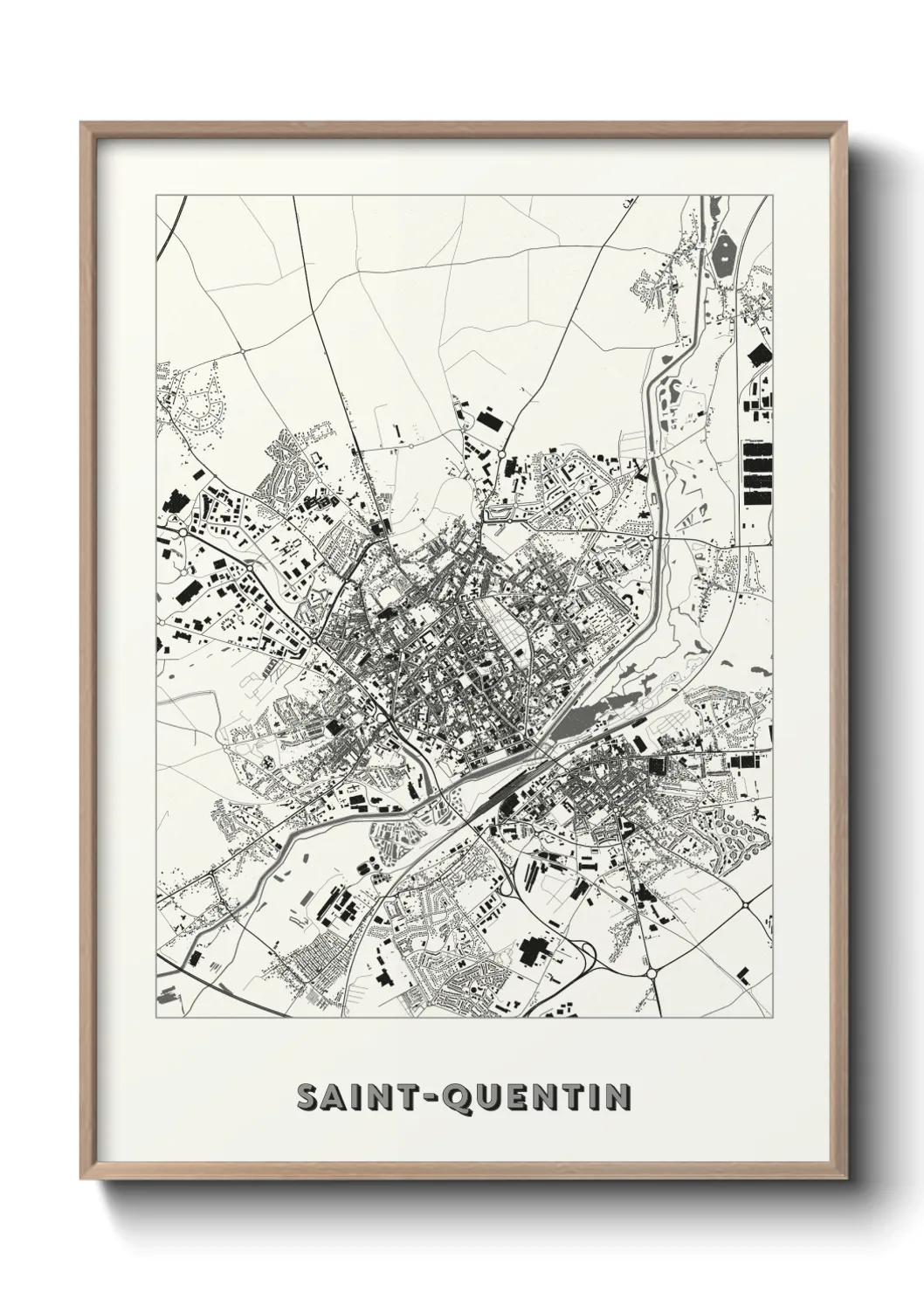 Une affiche de carte sur Saint-Quentin