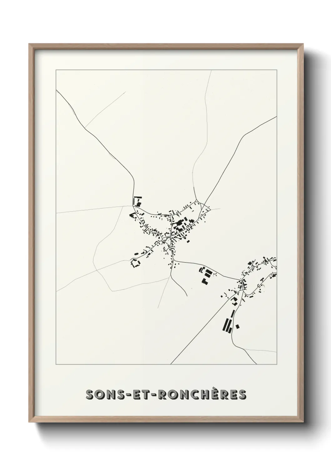 Une affiche de carte sur Sons-et-Ronchères