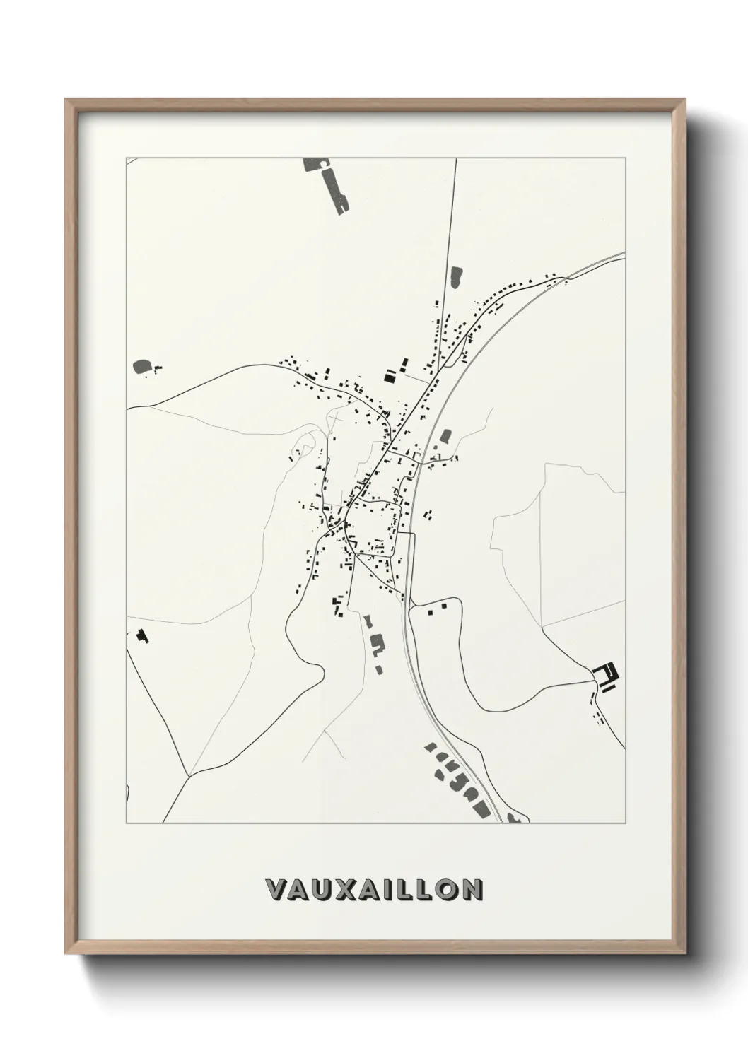 Une affiche de carte sur Vauxaillon