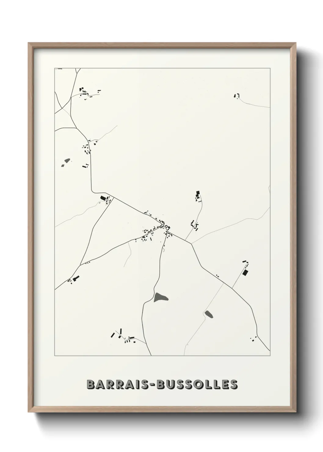Une affiche de carte sur Barrais-Bussolles