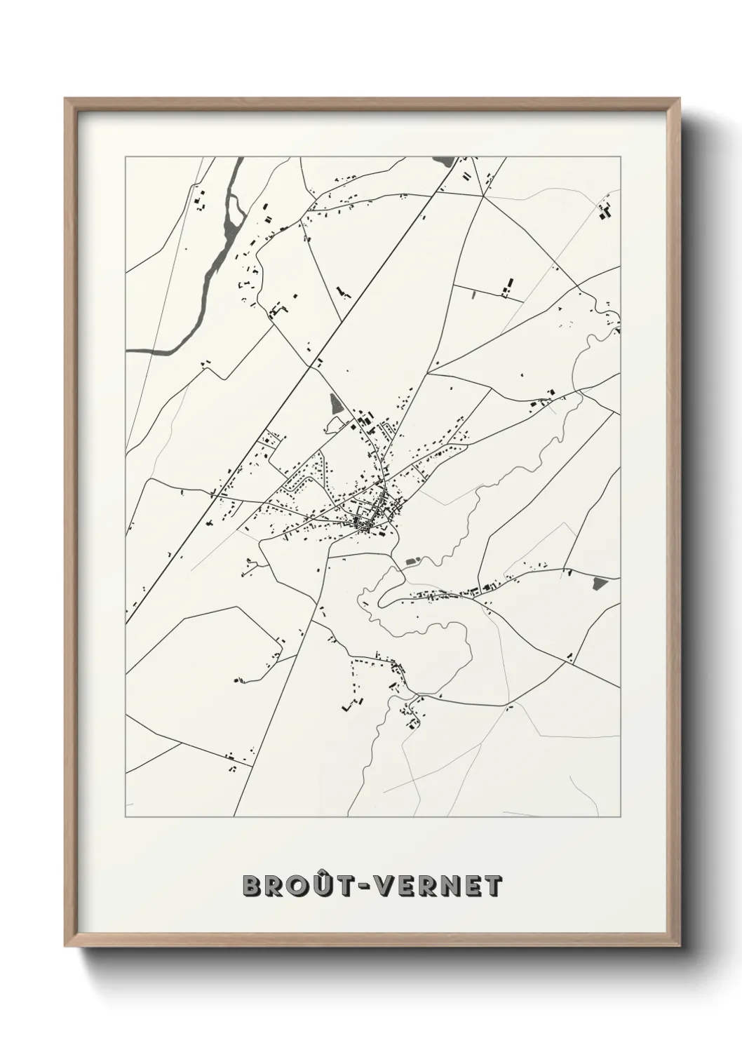 Une affiche de carte sur Broût-Vernet