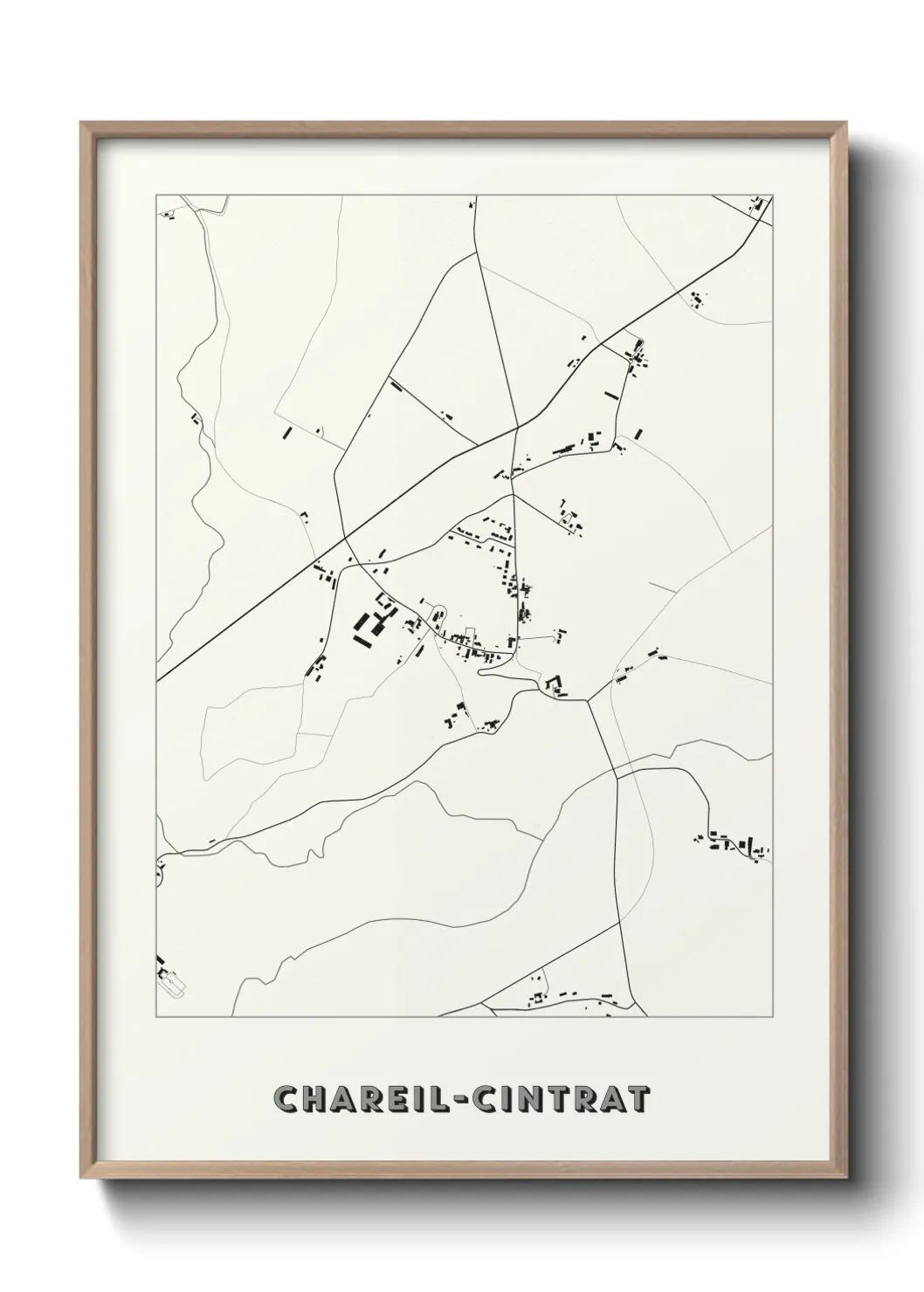 Une affiche de carte sur Chareil-Cintrat