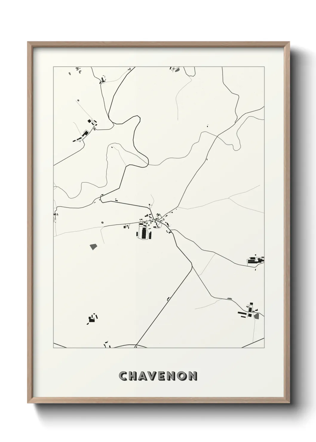 Une affiche de carte sur Chavenon