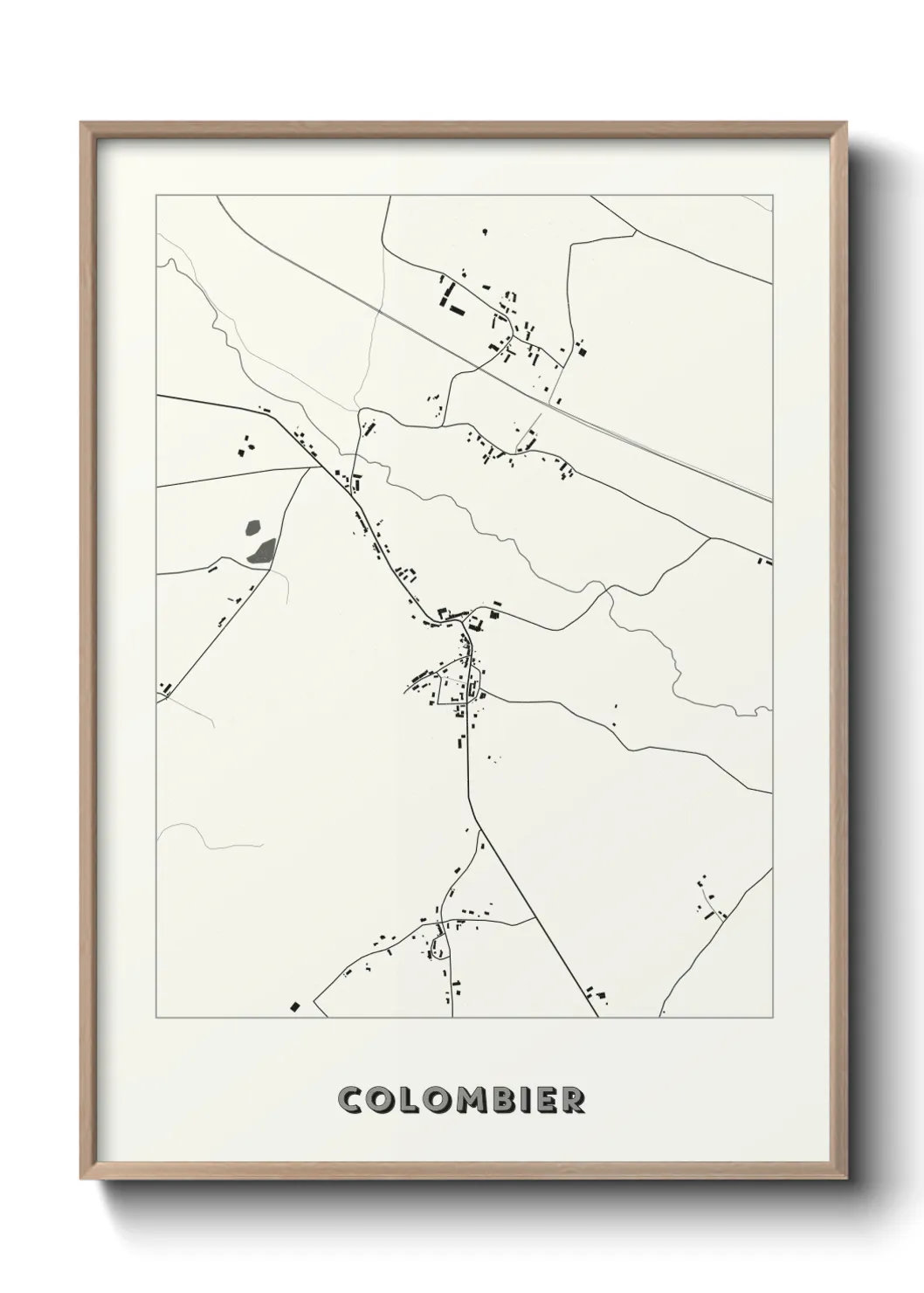 Une affiche de carte sur Colombier