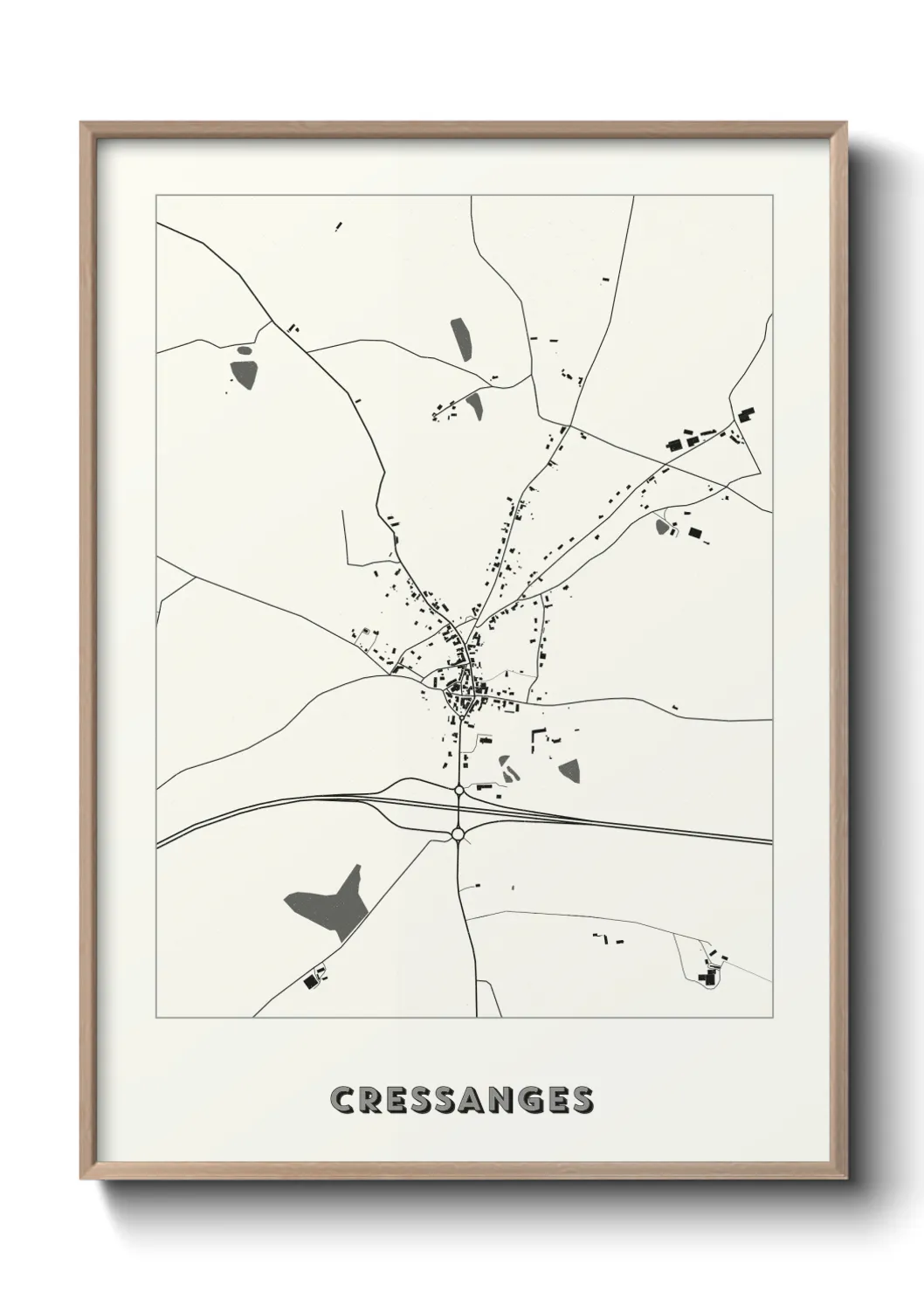 Une affiche de carte sur Cressanges