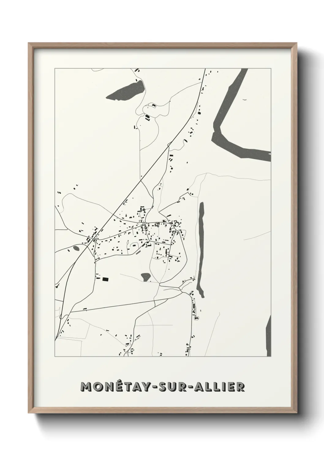 Une affiche de carte sur Monétay-sur-Allier