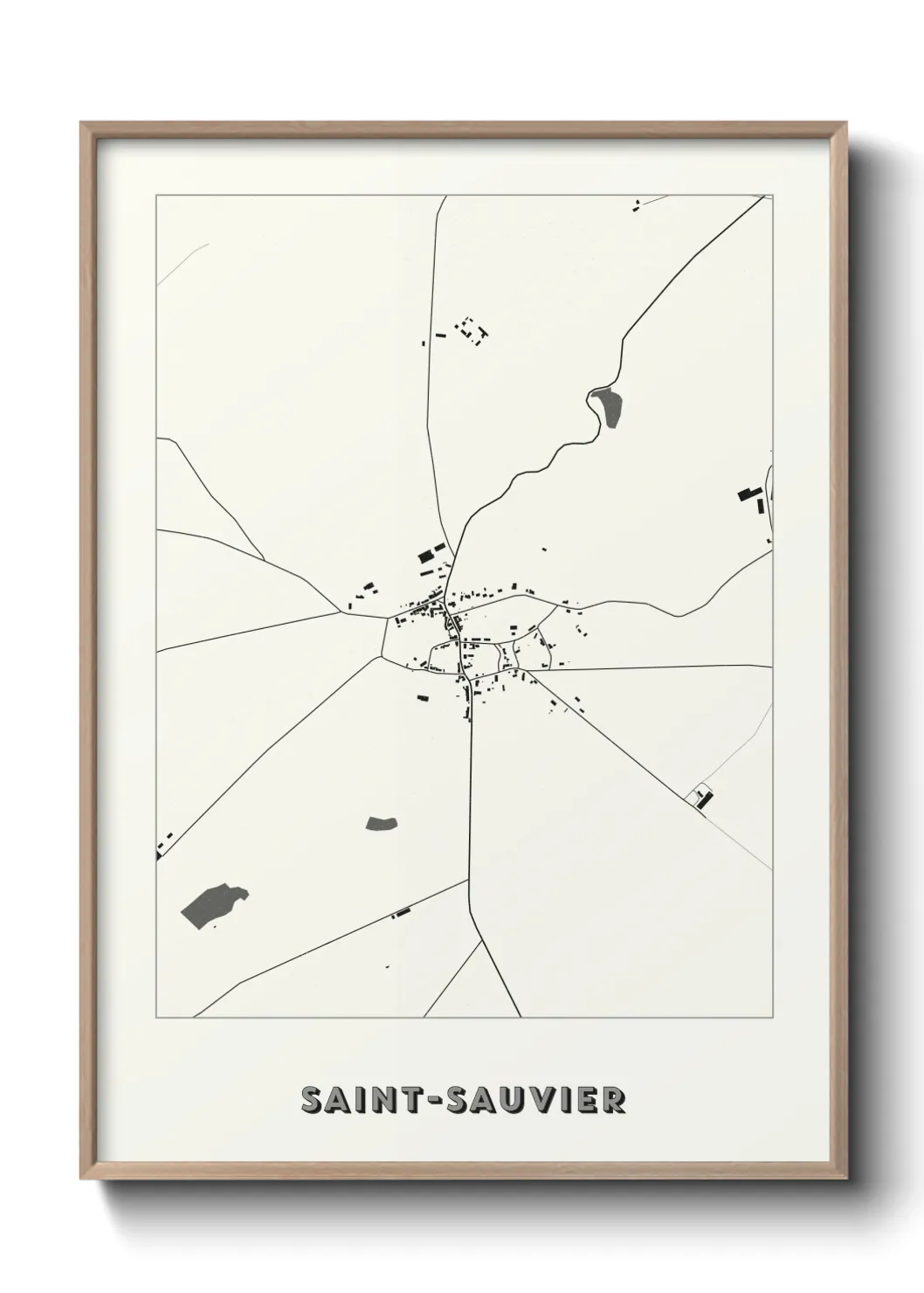Une affiche de carte sur Saint-Sauvier