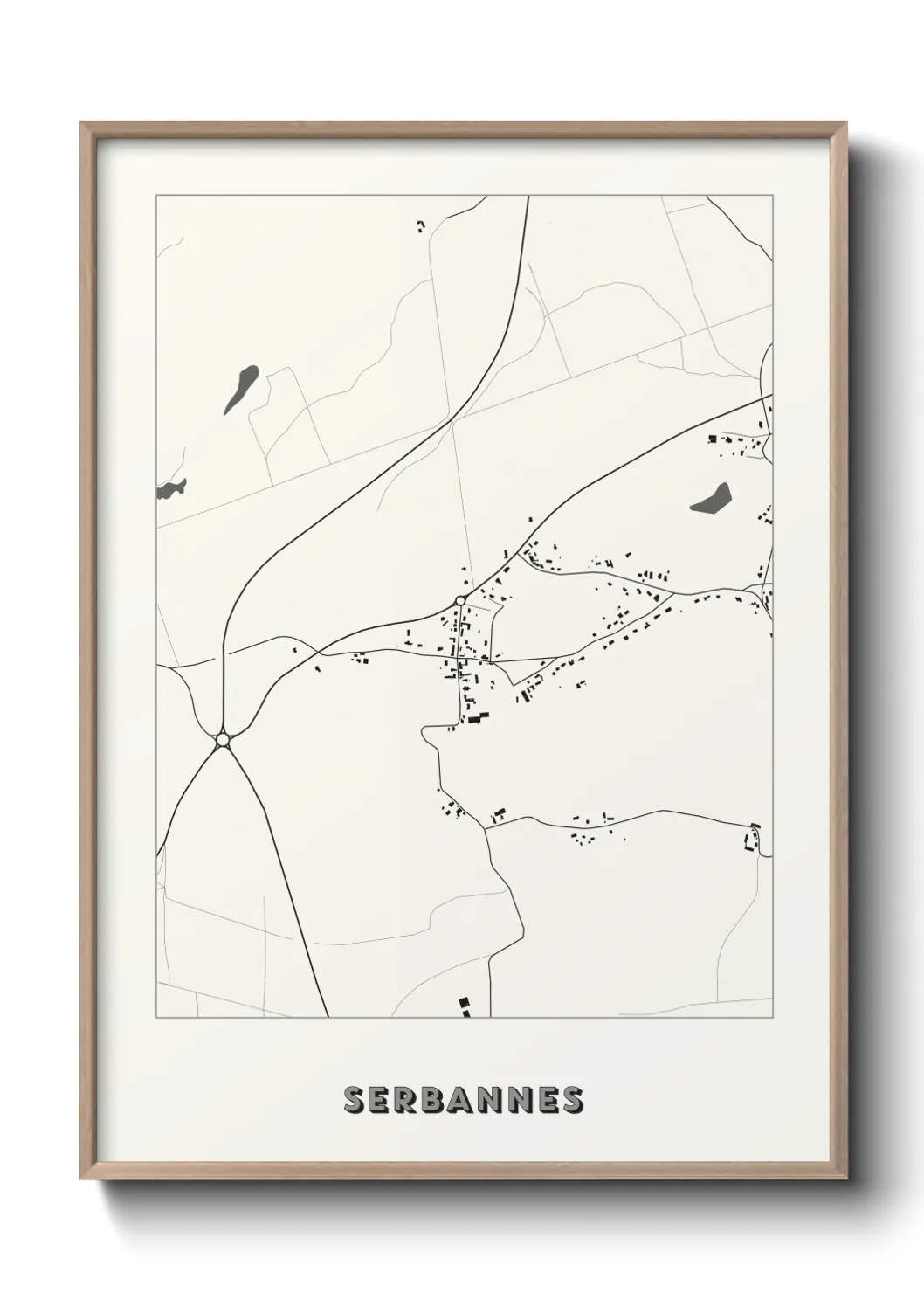 Une affiche de carte sur Serbannes
