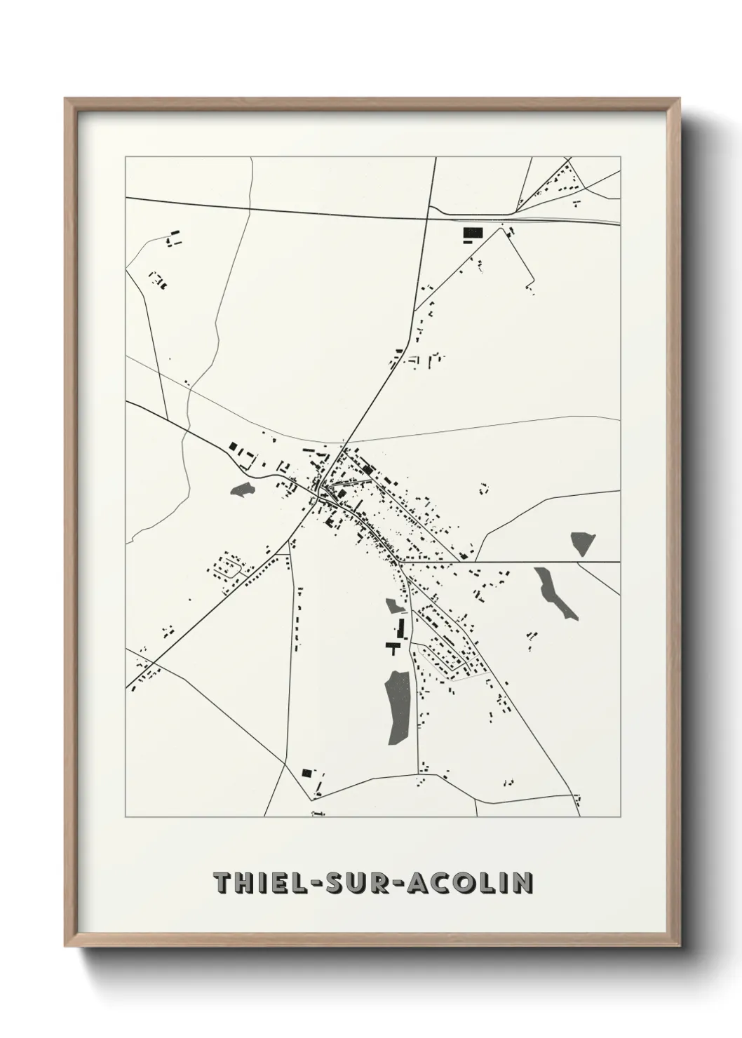 Une affiche de carte sur Thiel-sur-Acolin