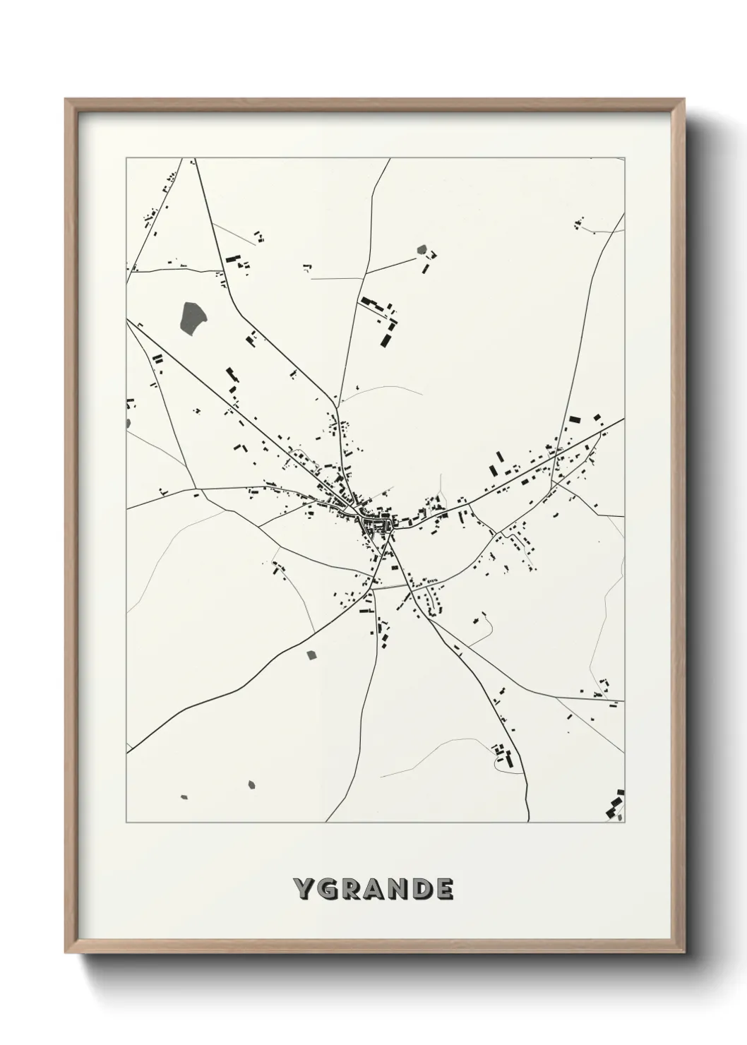 Une affiche de carte sur Ygrande