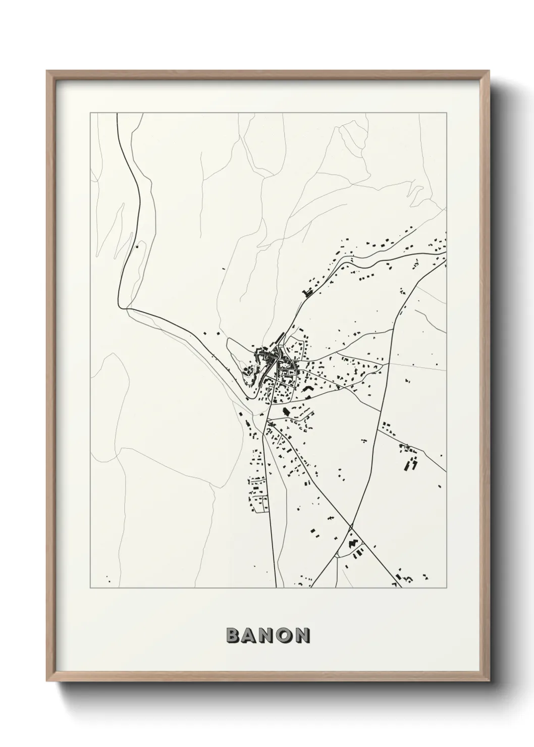 Une affiche de carte sur Banon