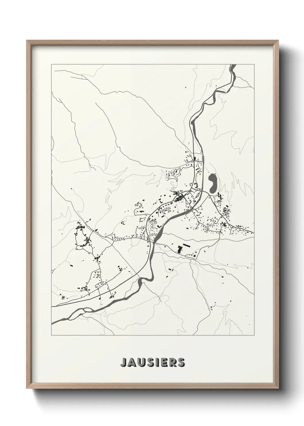Une affiche de carte sur Jausiers