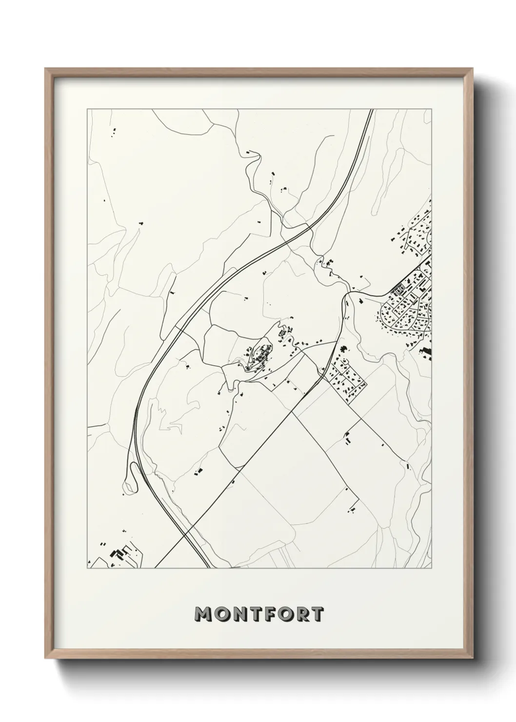 Une affiche de carte sur Montfort