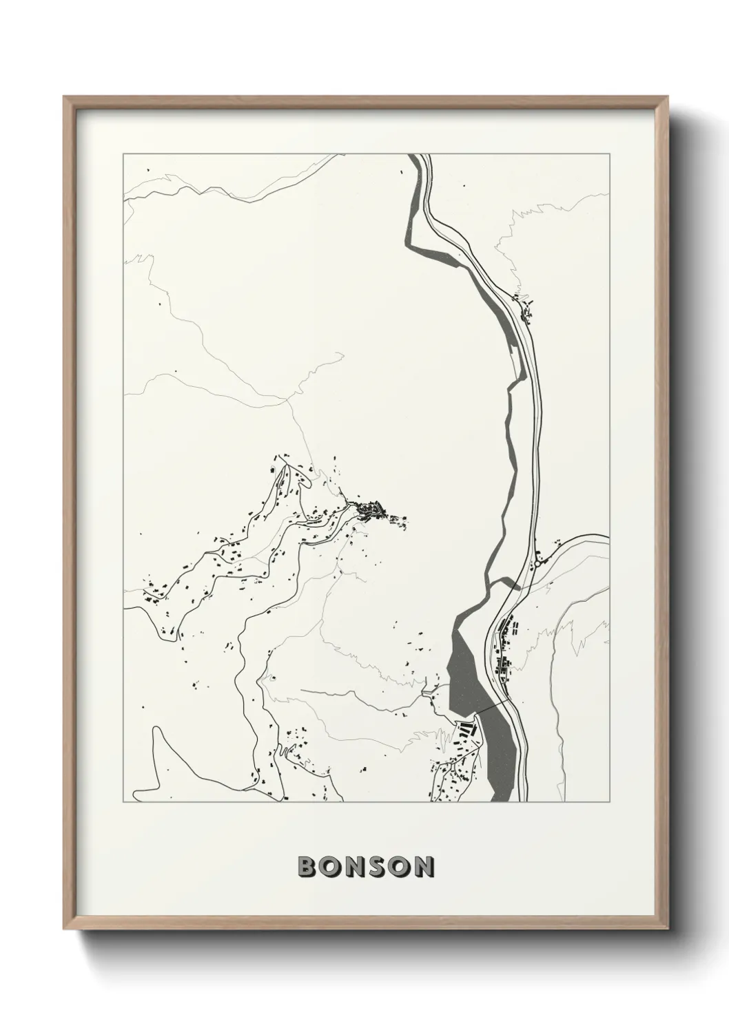 Une affiche de carte sur Bonson
