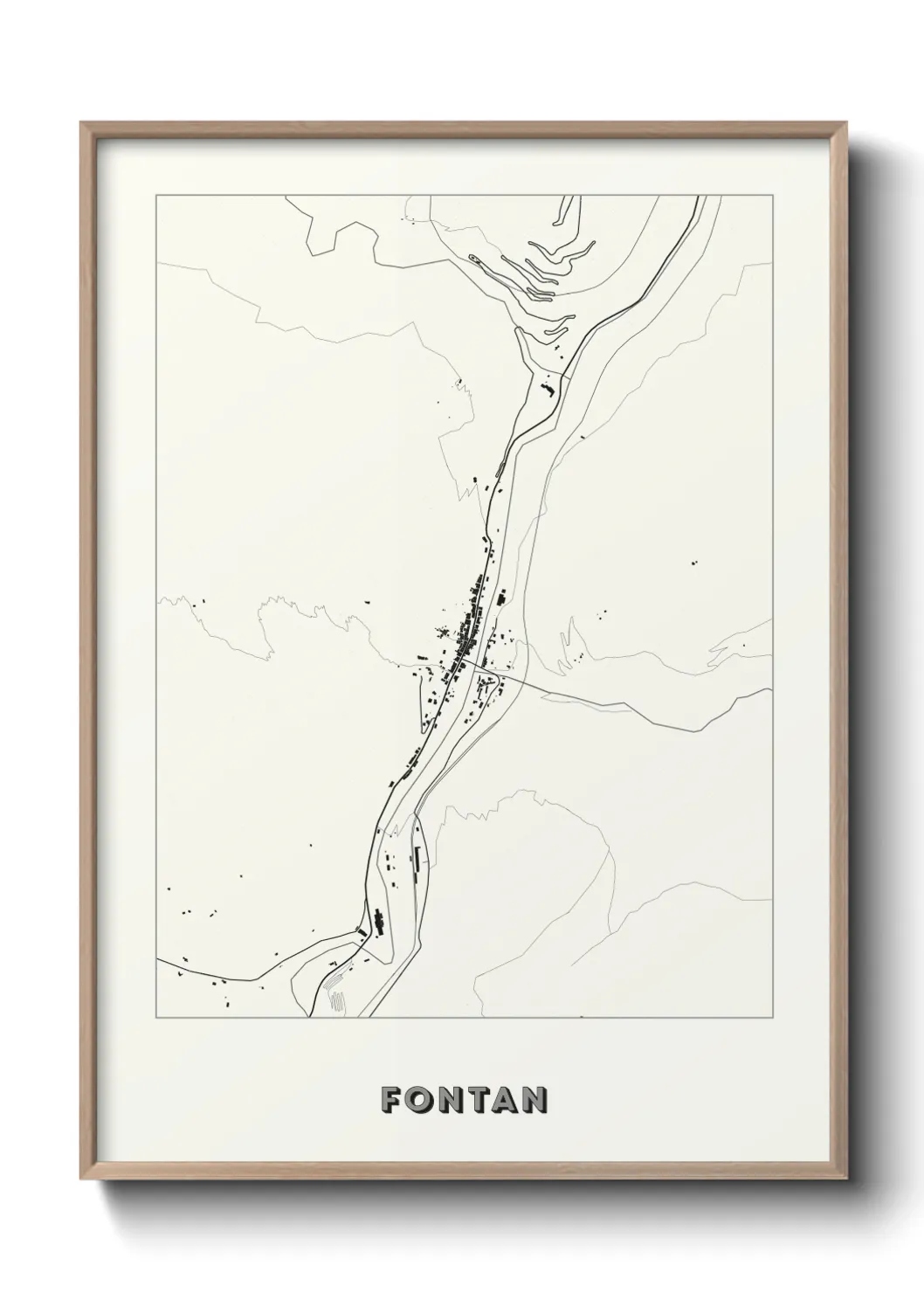Une affiche de carte sur Fontan