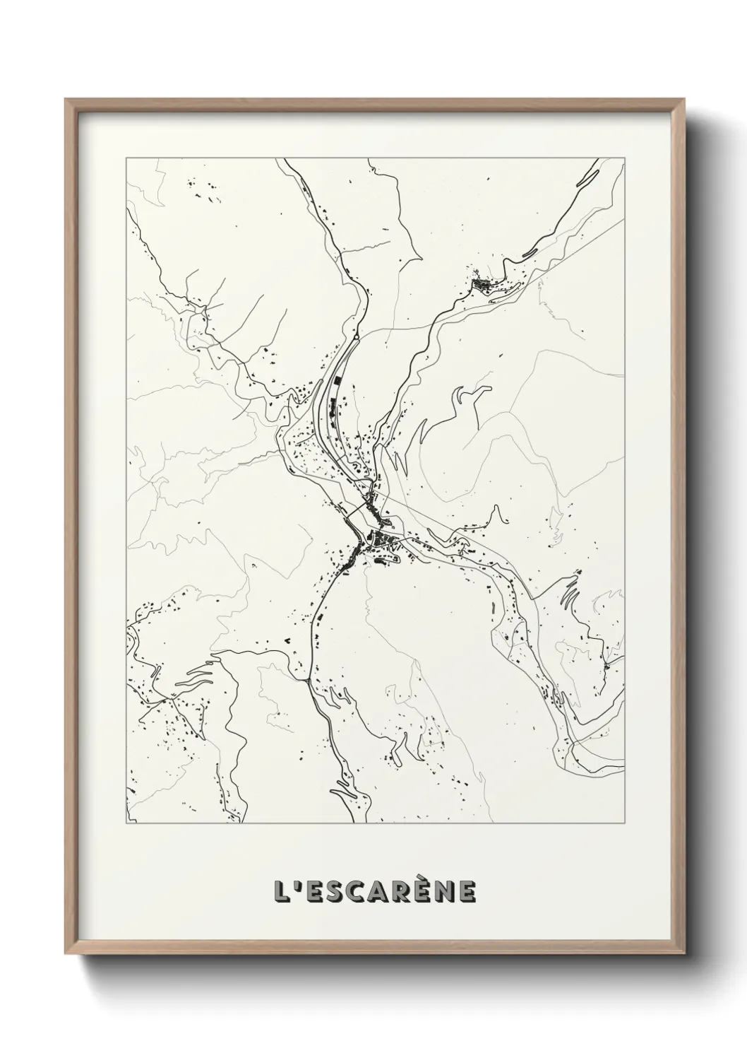 Une affiche de carte sur L'Escarène