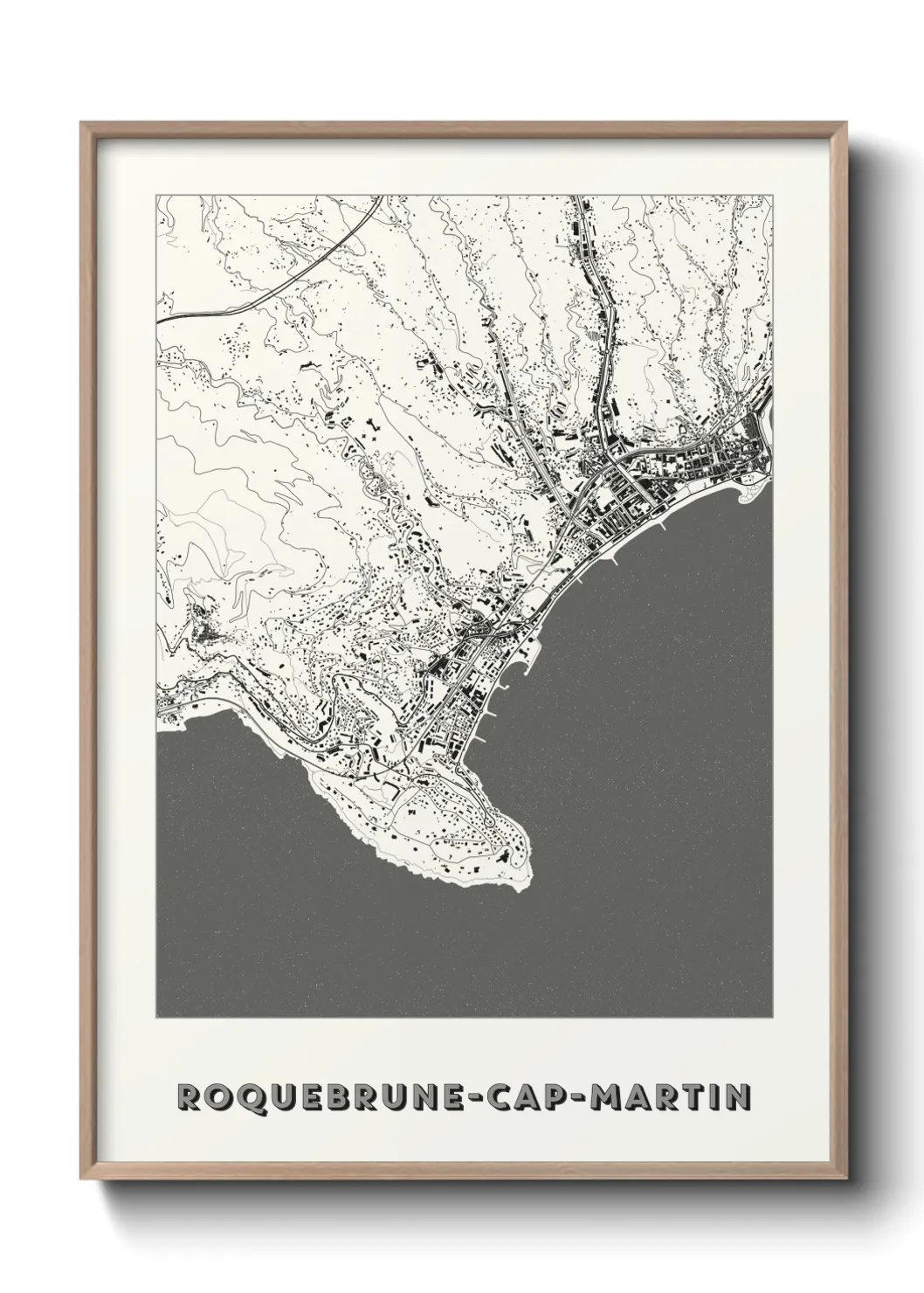 Une affiche de carte sur Roquebrune-Cap-Martin