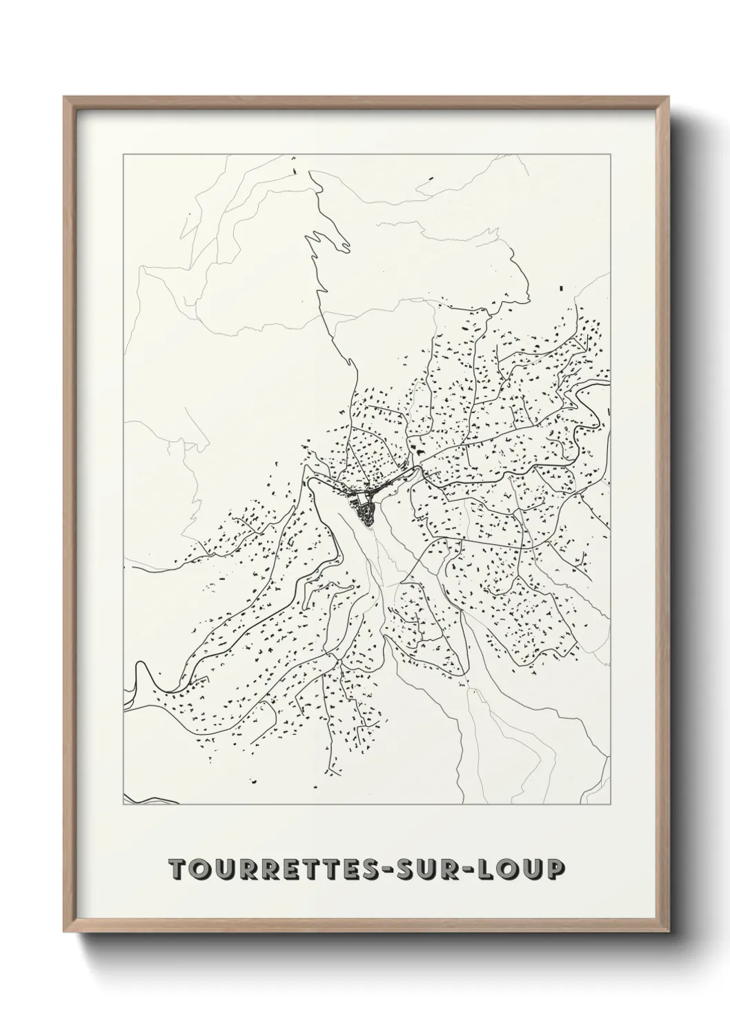 Une affiche de carte sur Tourrettes-sur-Loup