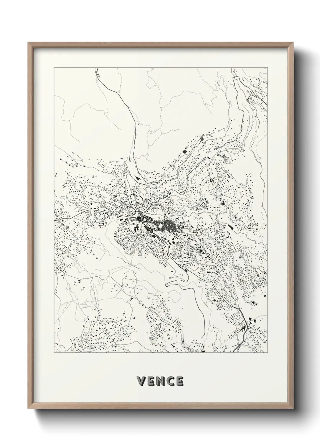 Une affiche de carte sur Vence