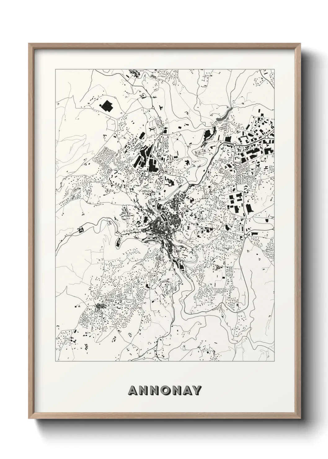 Une affiche de carte sur Annonay