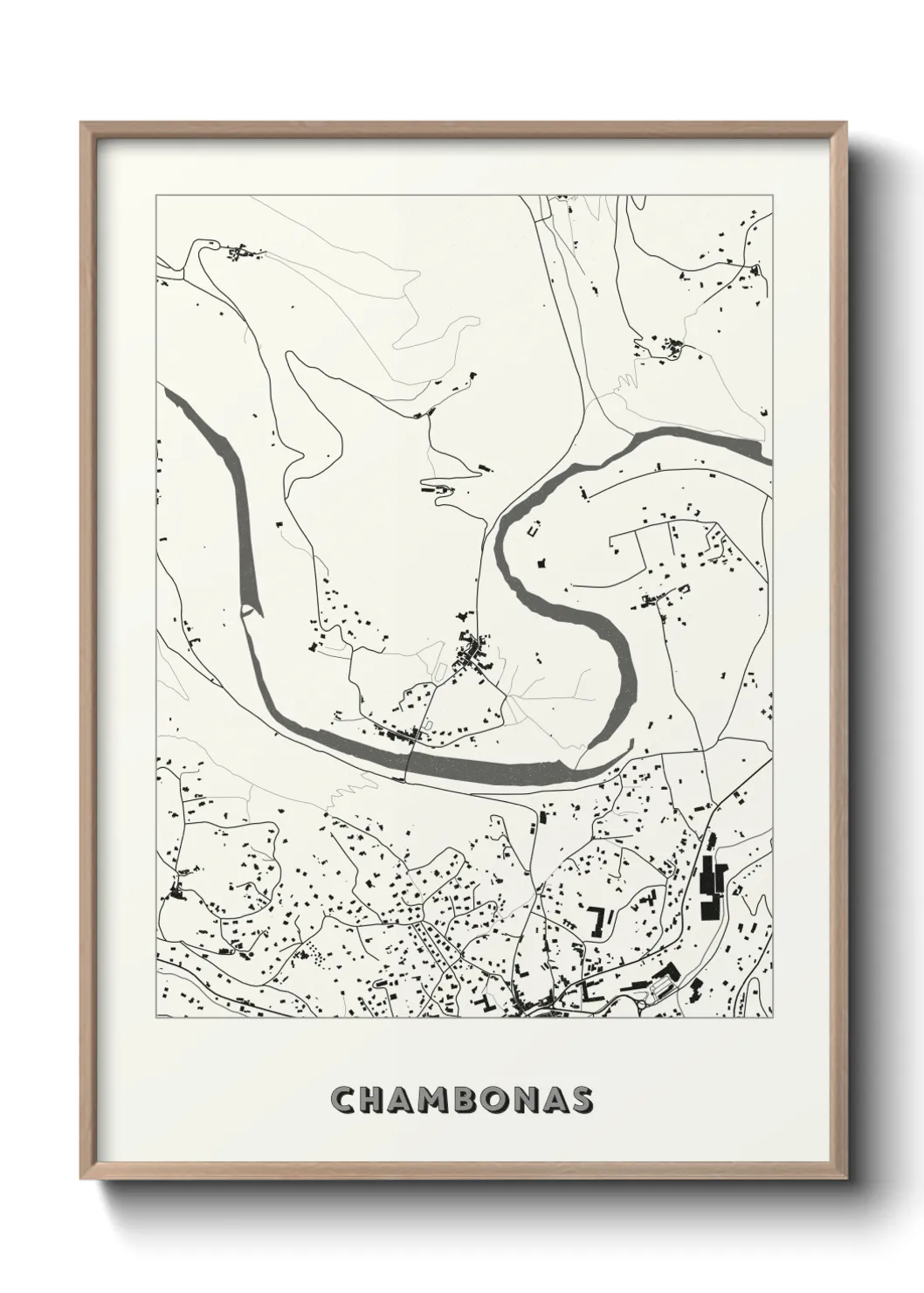 Une affiche de carte sur Chambonas
