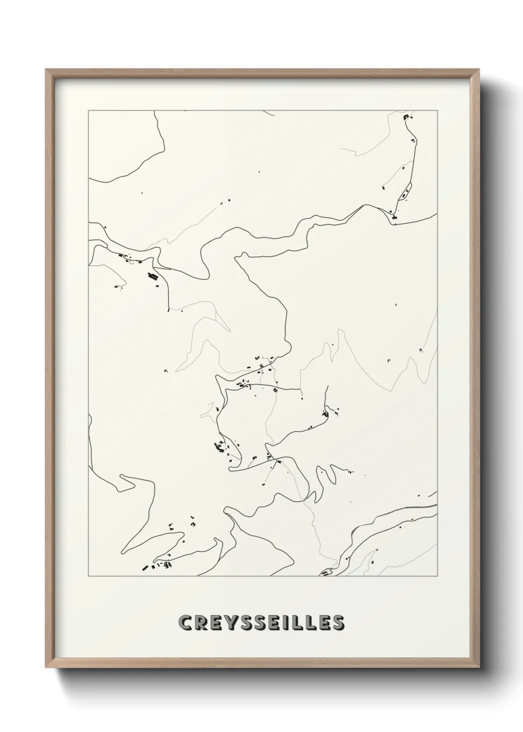 Une affiche de carte sur Creysseilles