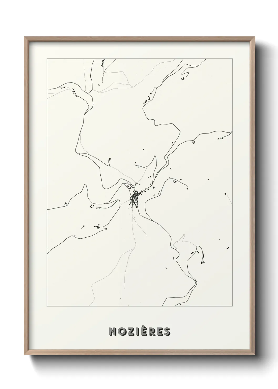 Une affiche de carte sur Nozières