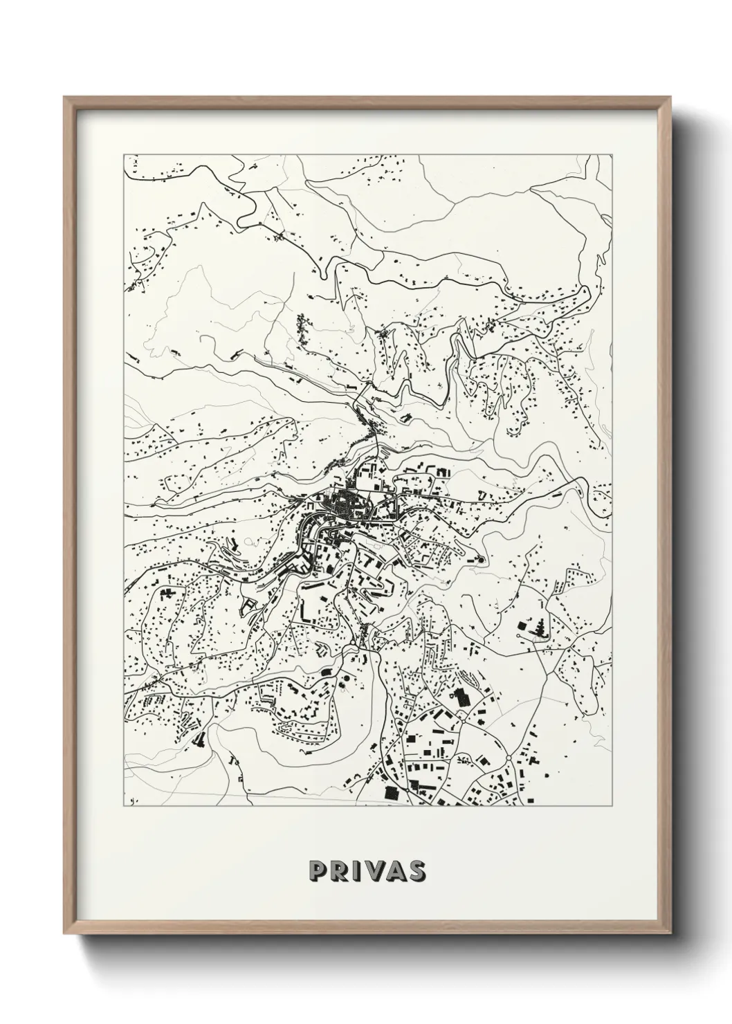 Une affiche de carte sur Privas