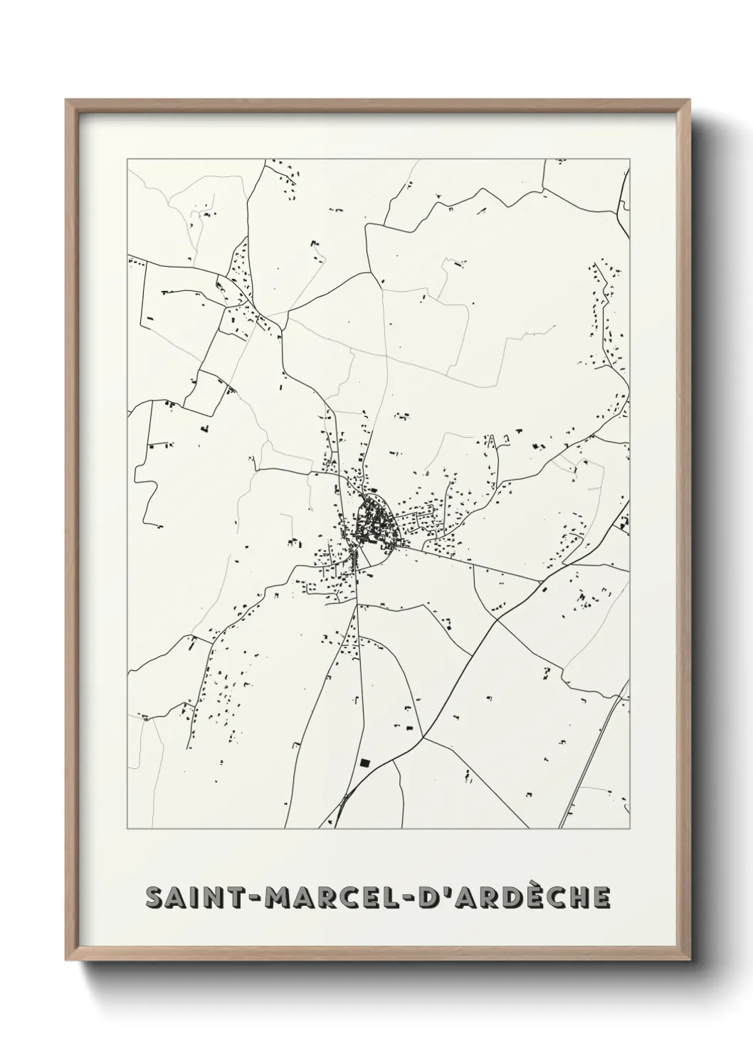Une affiche de carte sur Saint-Marcel-d'Ardèche