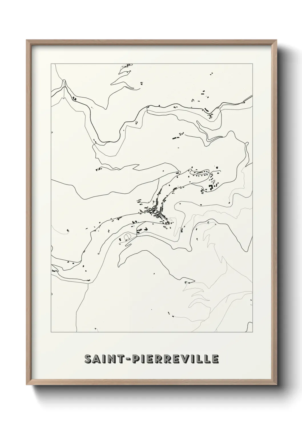 Une affiche de carte sur Saint-Pierreville