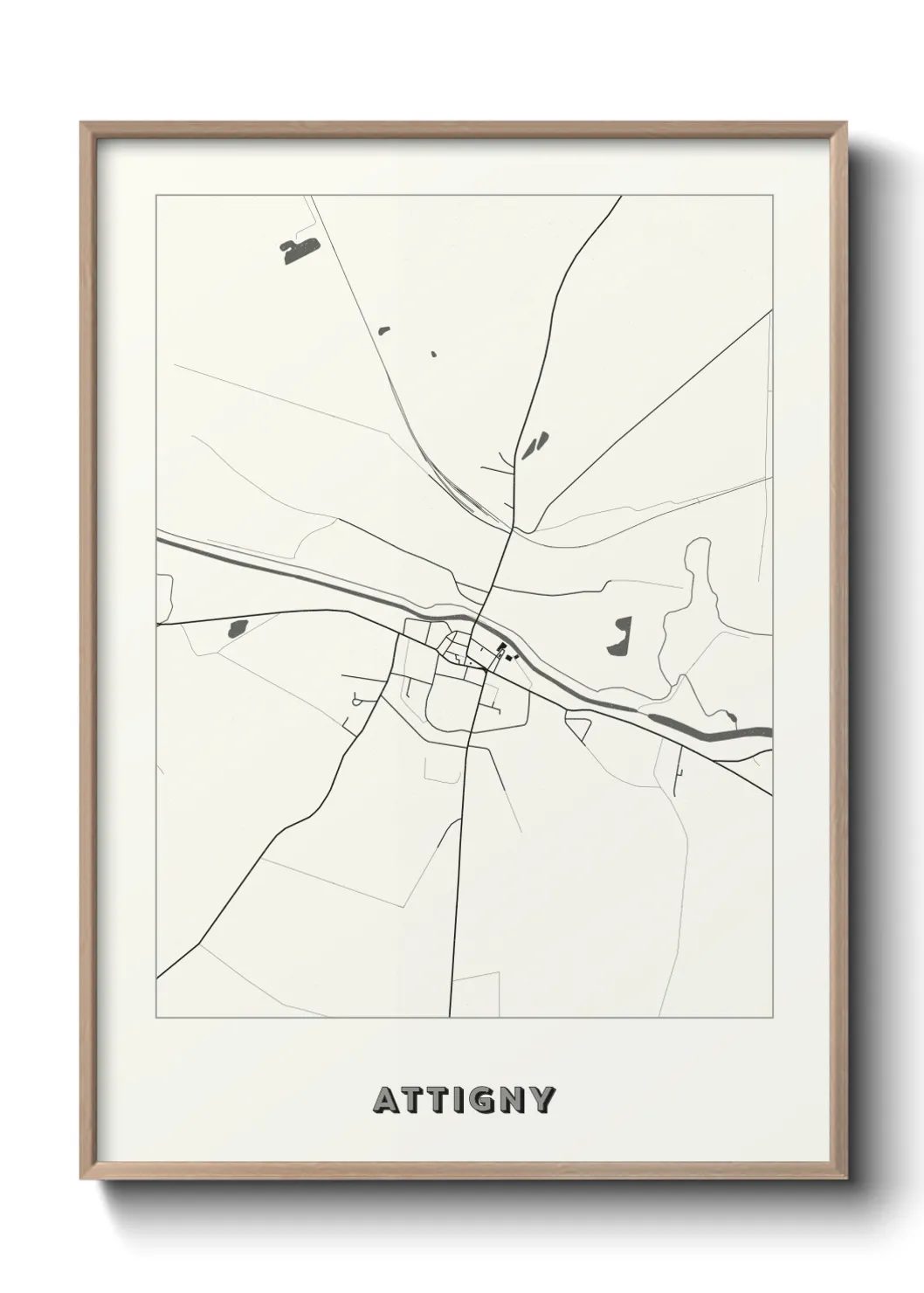 Une affiche de carte sur Attigny