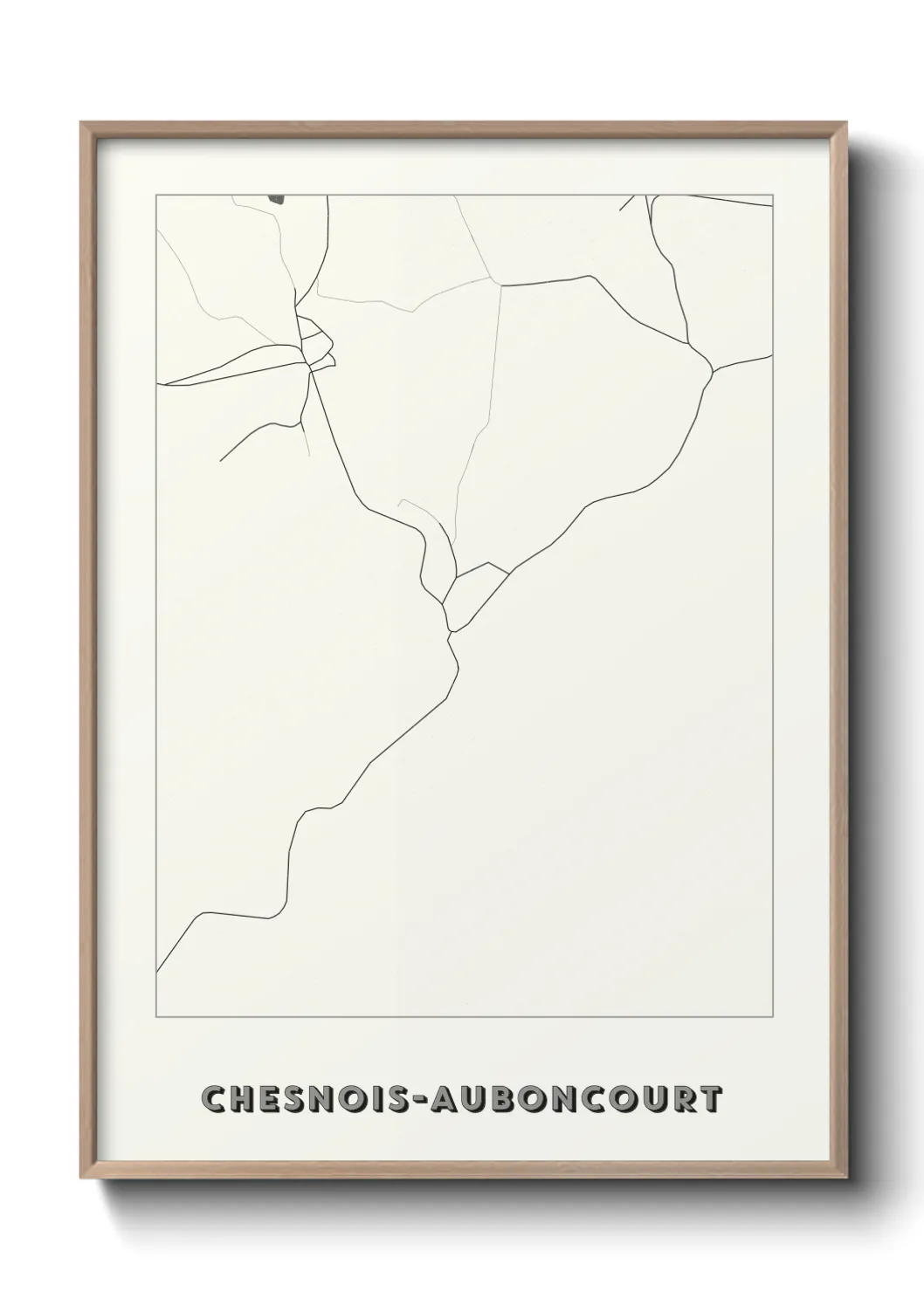 Une affiche de carte sur Chesnois-Auboncourt