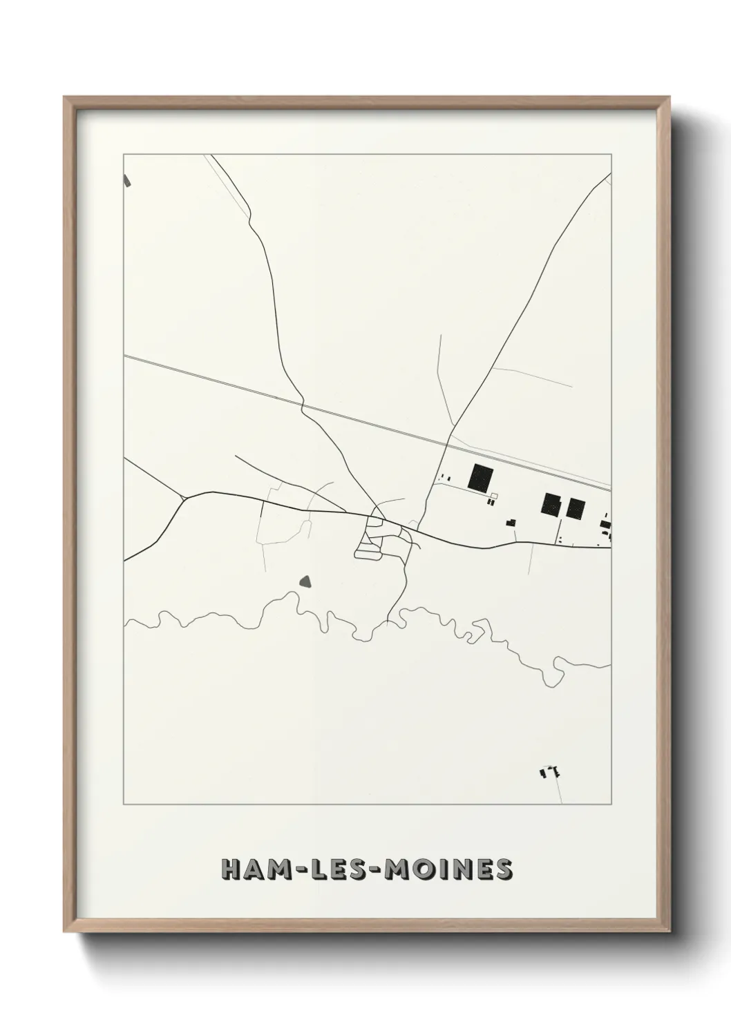 Une affiche de carte sur Ham-les-Moines