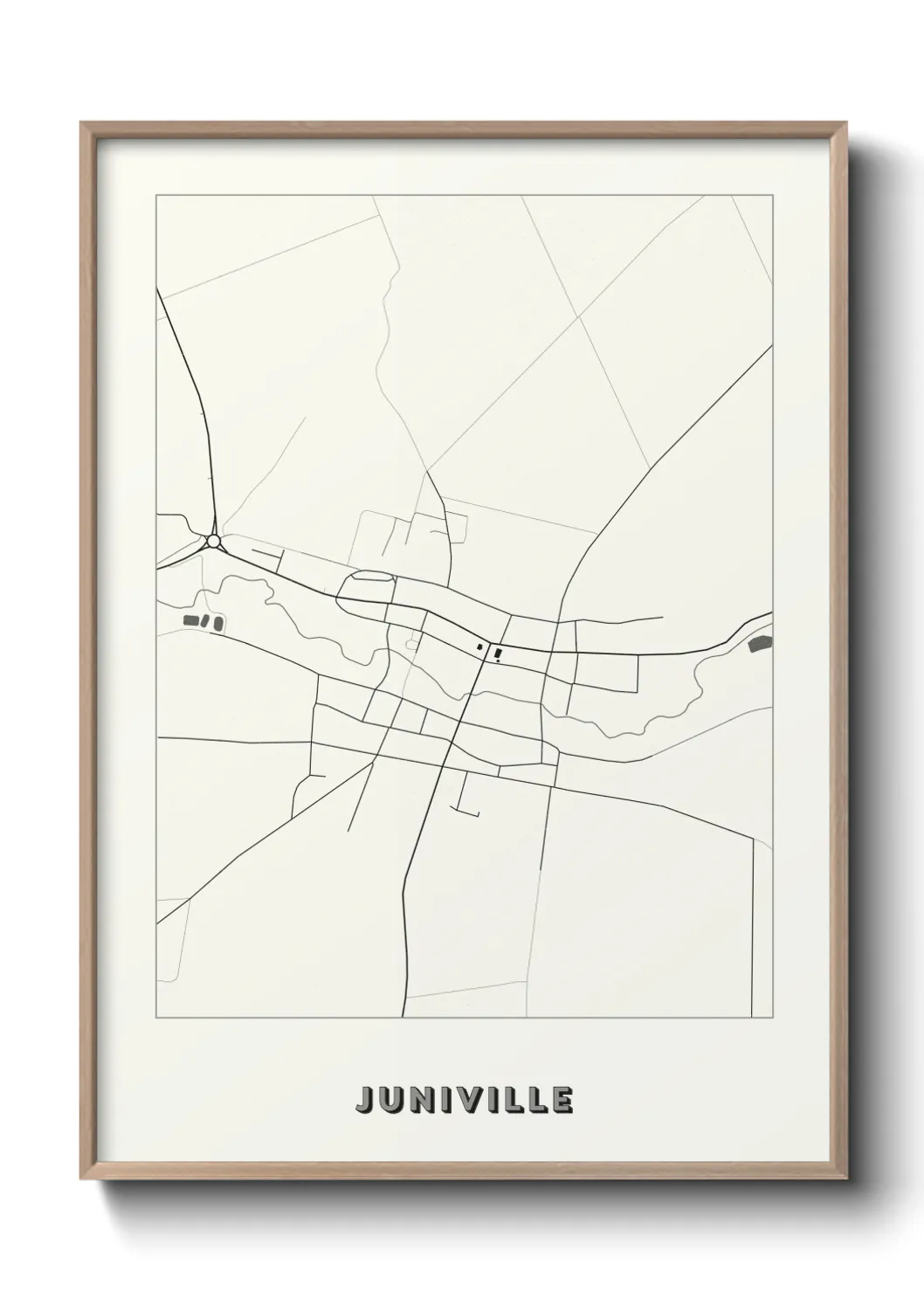Une affiche de carte sur Juniville